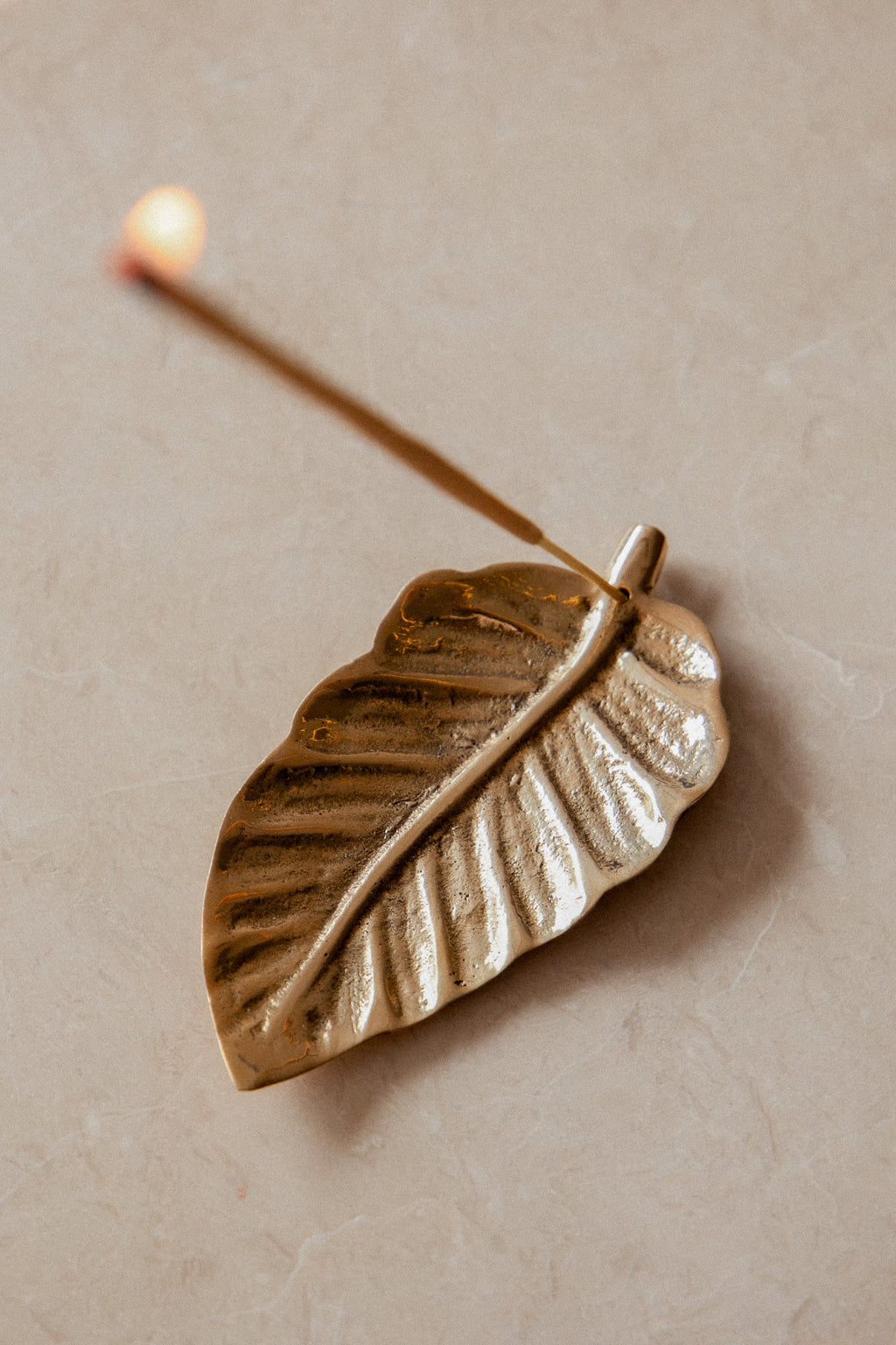 Brass Leaf Incense Holder