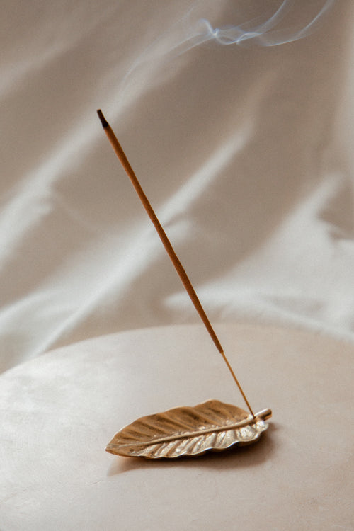 Brass Leaf Incense Holder